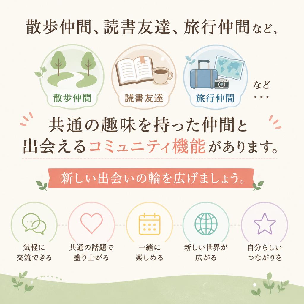 多彩なコミュニティ機能で趣味を共有